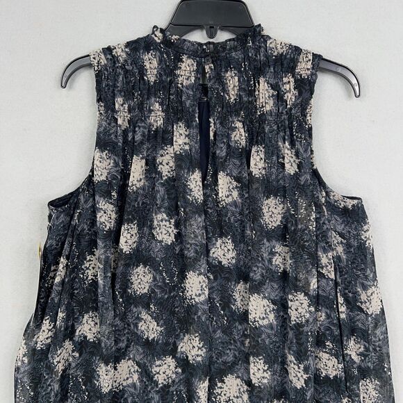 Joie Dress Womens Medium Blue Floral Baltic Pleat Swing Feminine Romantic Ruffle - Picture 10 of 16